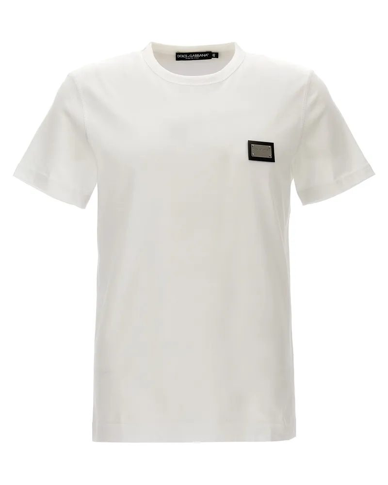 Dolce & Gabbana Weißes Baumwoll-T-Shirt Weiß