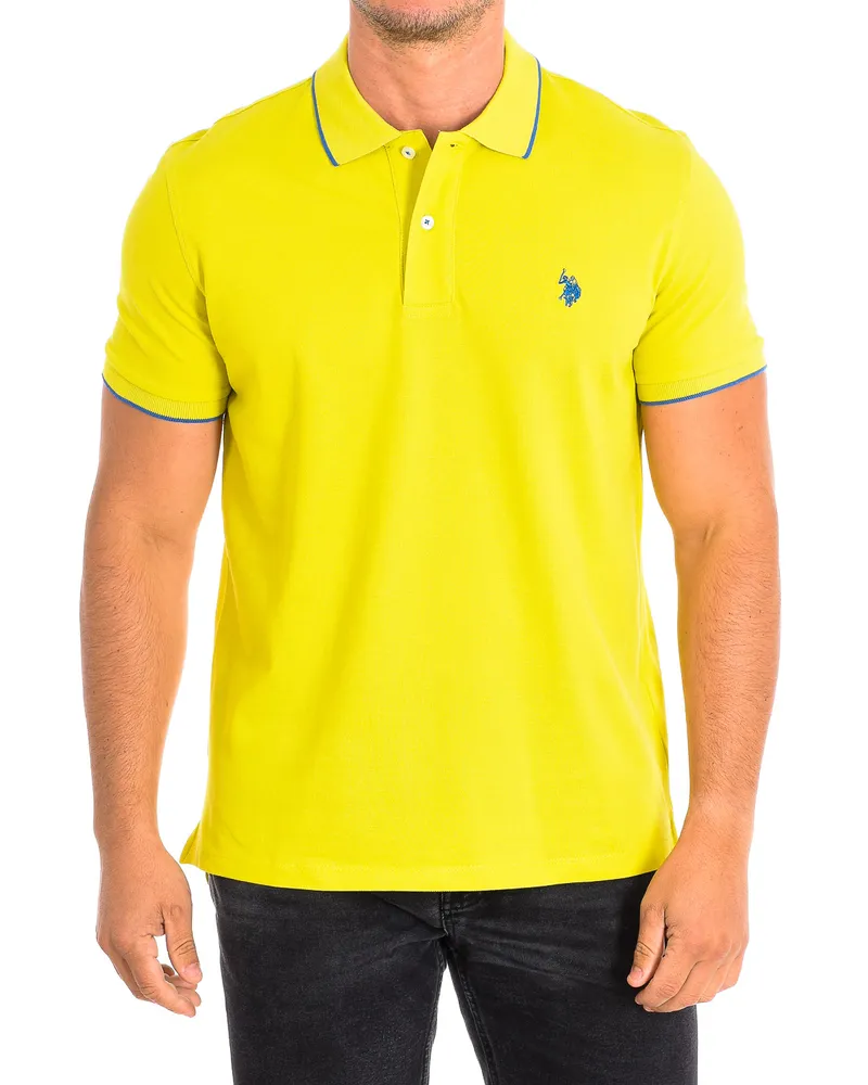 U.S. Polo Assn.  KORY Kurzarm-Polo mit Kontrast-Reverskragen 64782 Mann Gelb