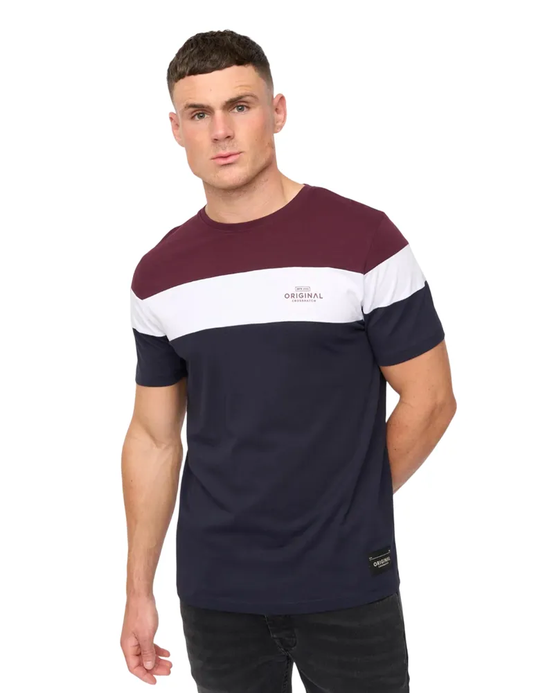 CrossHatch Pattermay" T-Shirt für Herren (Rum Rosinen Lila