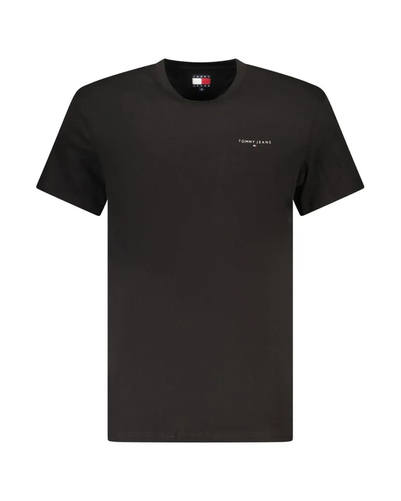 Tommy Hilfiger Schwarzes Baumwoll-Herren-T-Shirt Schwarz