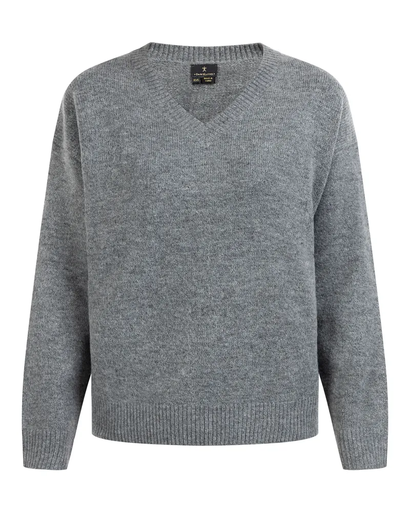 DreiMaster Strick Pullover Damen Grau Melange Grau
