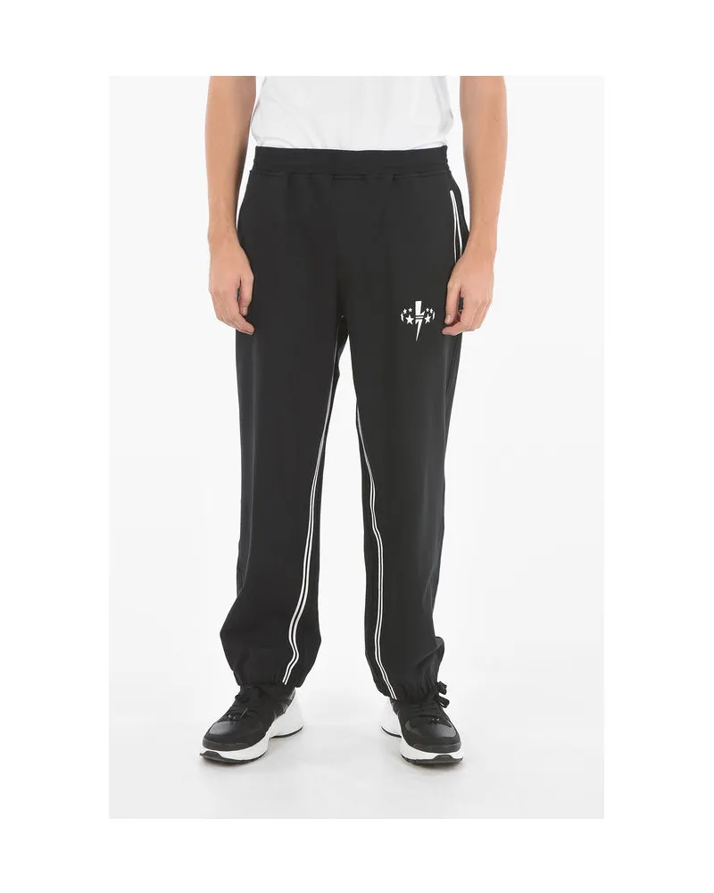 Neil Barrett JAMES HARDEN Baggy-Jogginghose mit BOLT STAR-Aufdruck in Schwarz Schwarz