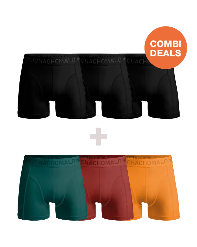 Muchachomalo Herren Boxershorts – 3+3 Stück – Herren Unterhosen Mehrfarbig