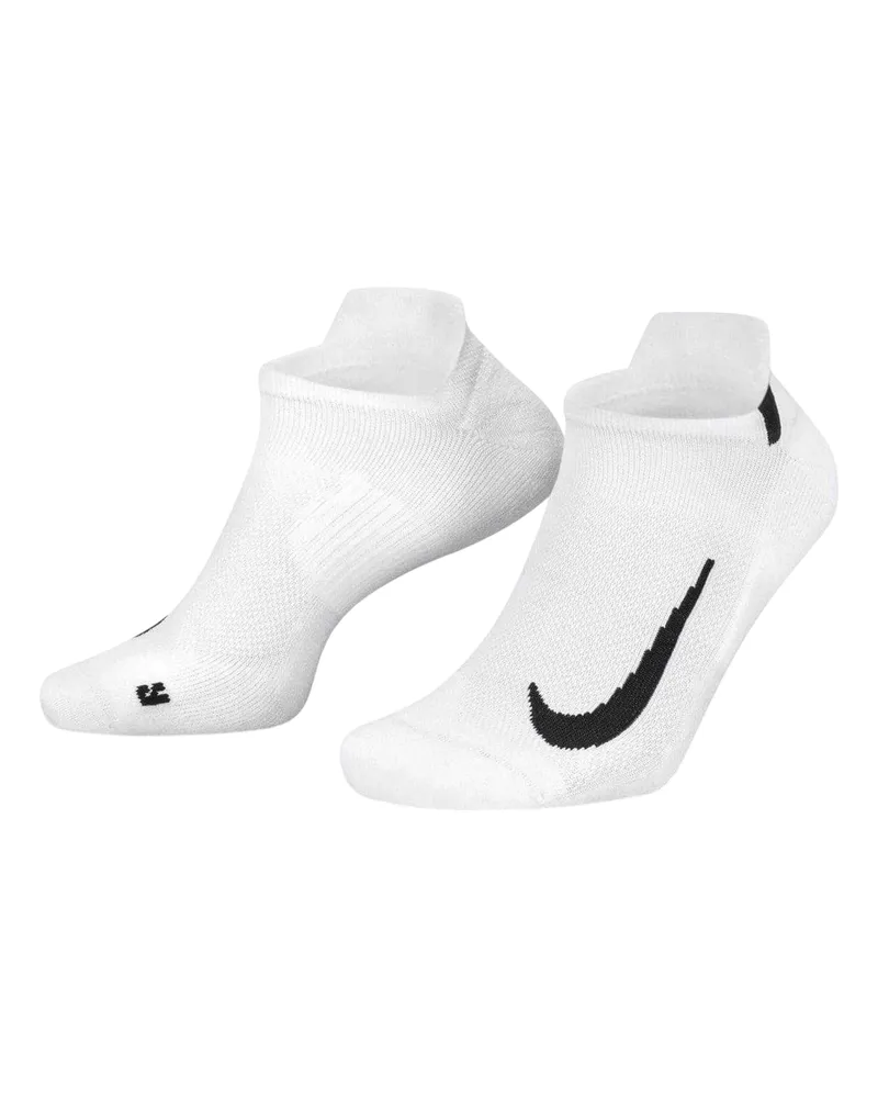 Nike Multiplier" No-Show-Socken für Herren/Damen Unisex, Laufen (2er-Pack) (Weiß/Schwarz Weiß