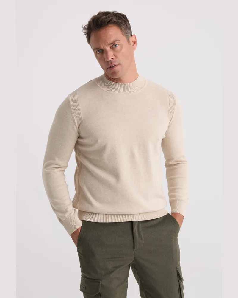 Felix Hardy Half Turtleneck-Pullover mit Stehkragen - Beige Beige