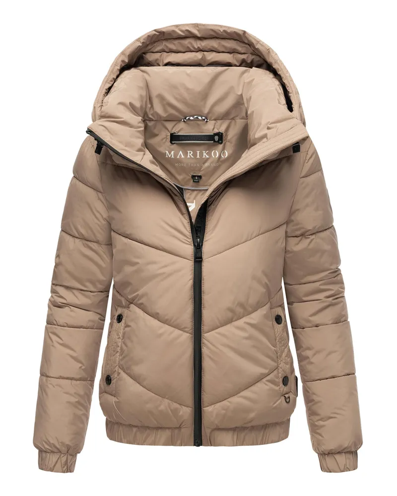 Marikoo Damen Winter Steppjacke mit Kapuze – Nayanaa Grau