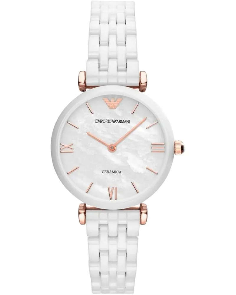 Emporio Armani AR1486 Keramik Damenuhr Weiß
