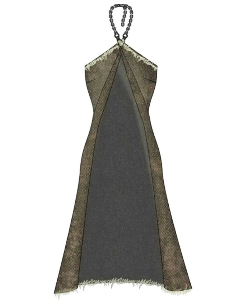 The Ragged Priest Deity" Oberteil für Damen, Neckholder (Braun Braun