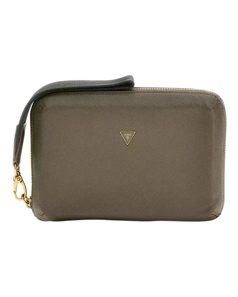Guess Herren-Kulturbeutel Modena Saffiano Braun