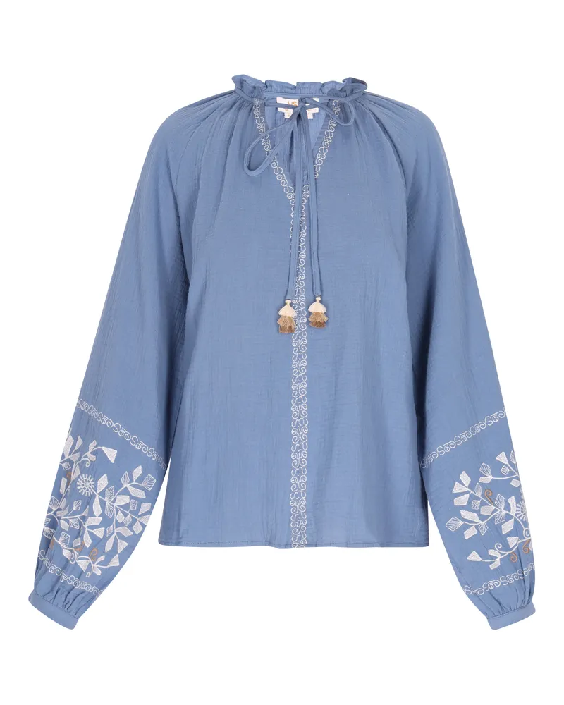 Usha Bluse Damen Denimblau Blau