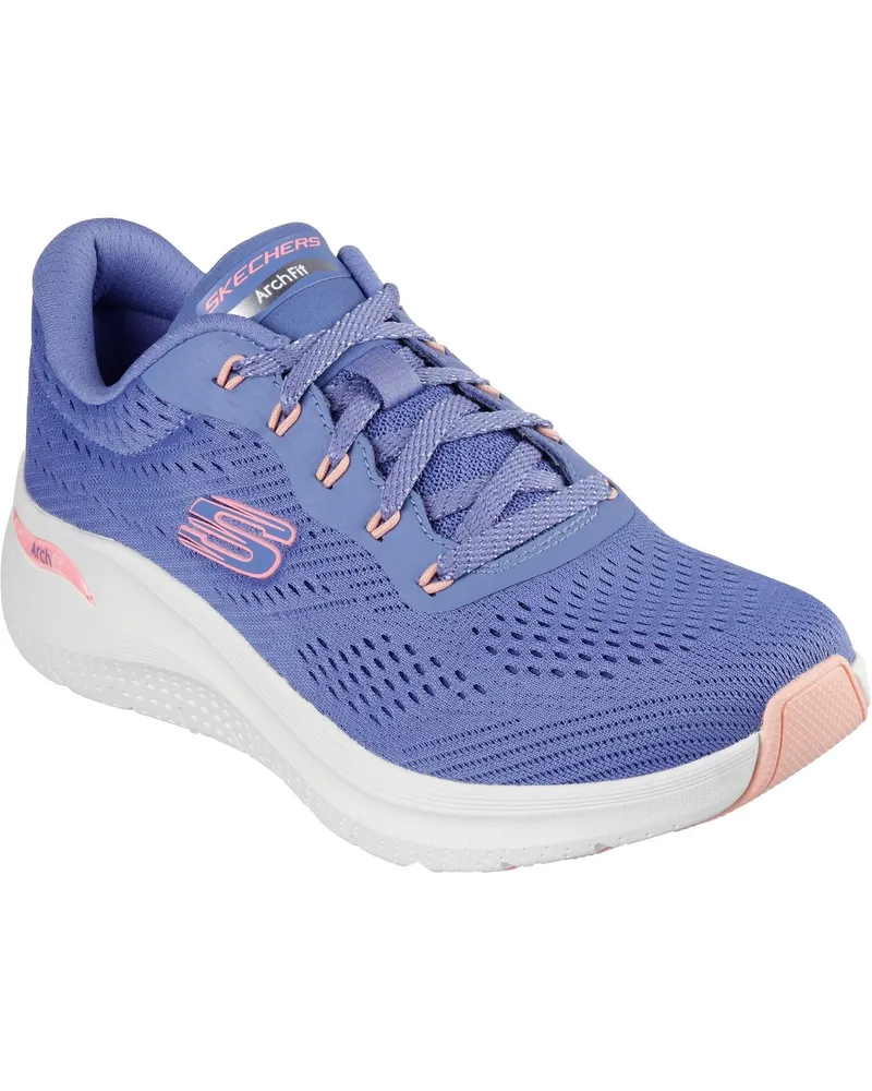 Skechers Arch Fit 2.0 Big League Damen Textil Sneaker In Blau/Rosa Blau