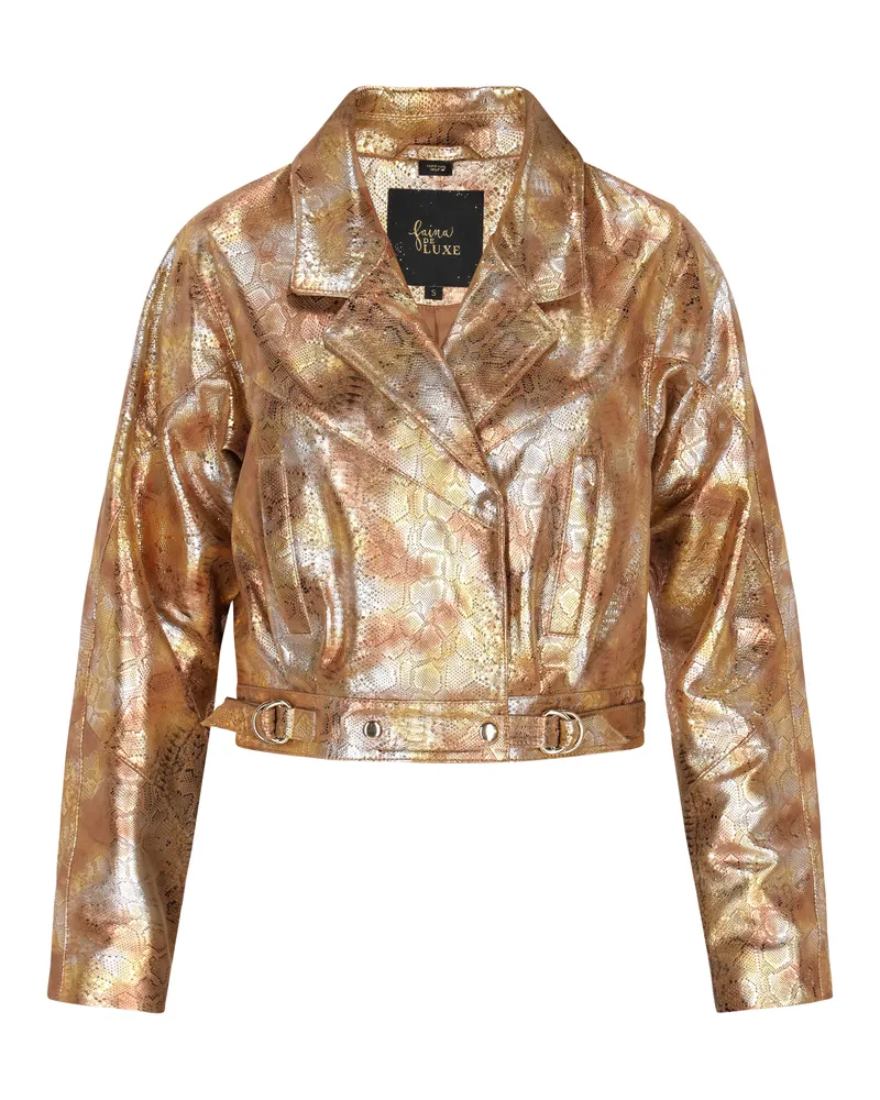 FAINA Jacke Frauen mehrfarbige beige Schlange Mehrfarbig