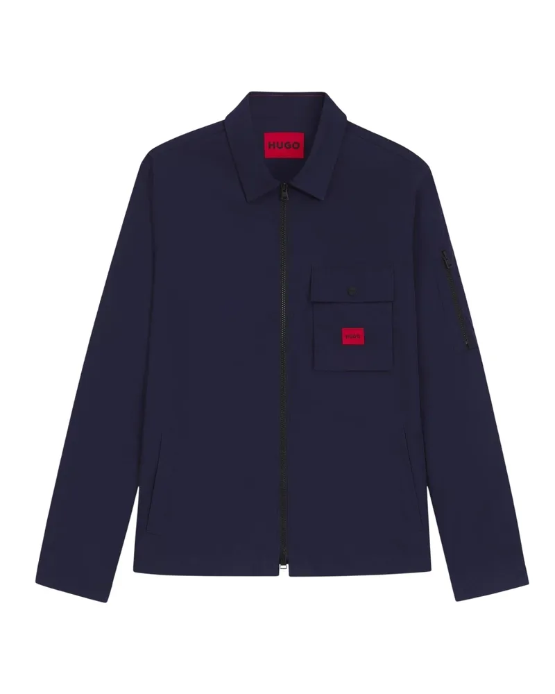 HUGO BOSS Hemdjacke für Herren, Baumwolle (Marine Marineblau