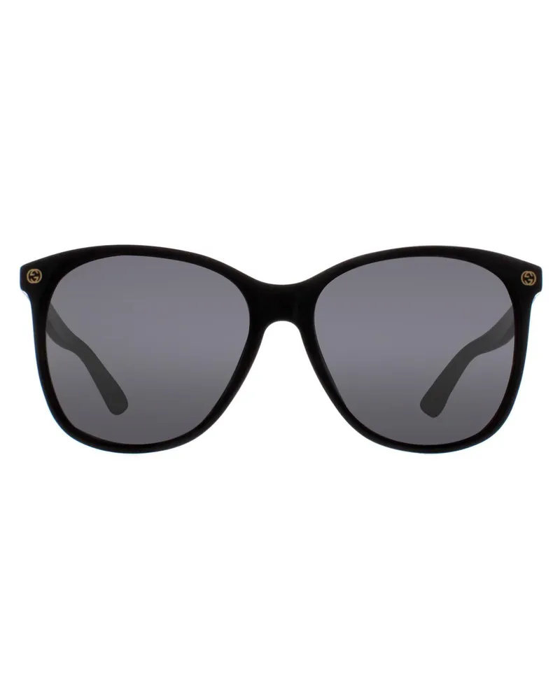 Gucci Runde Frauen Schwarz Grau Sonnenbrille Schwarz