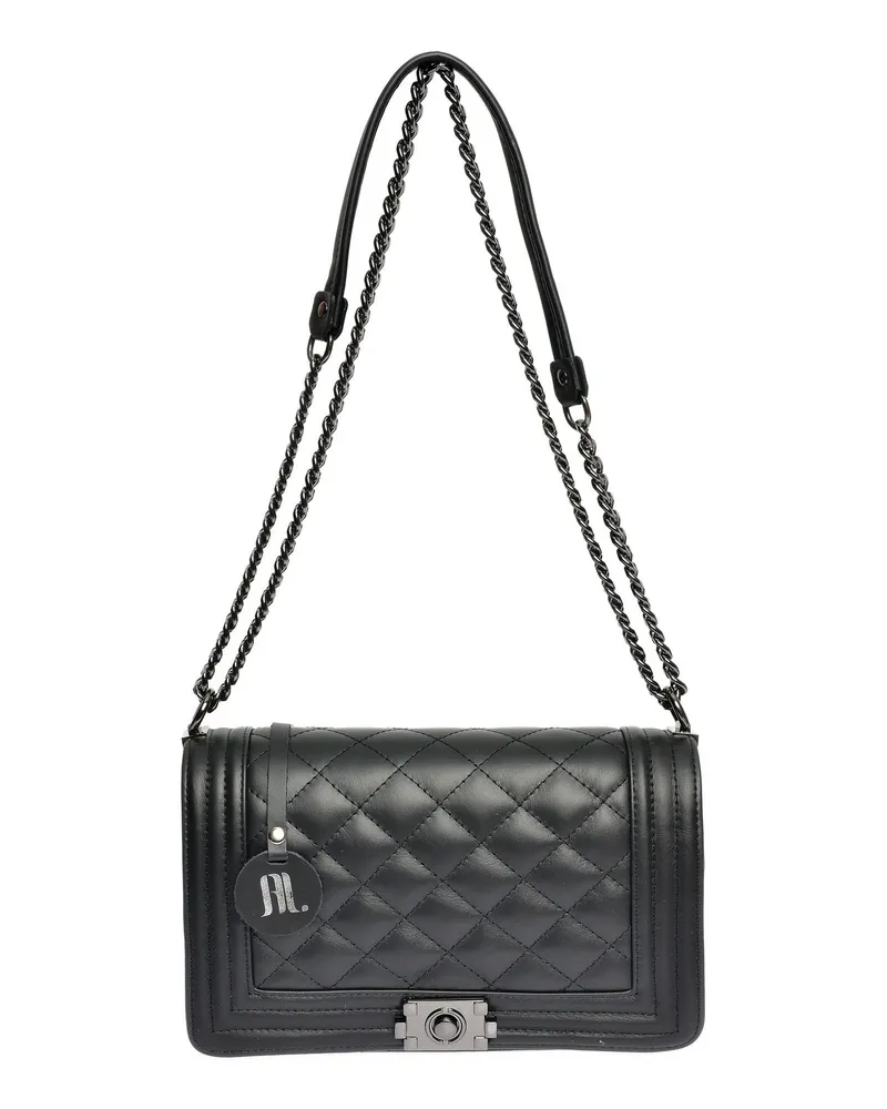 Anna Luchini Schwarz Rindsledertasche Schwarz