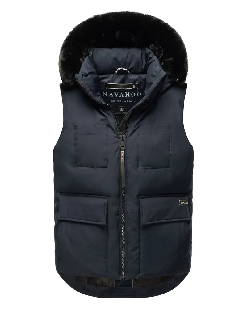NAVAHOO Zimthäschen Damen Winter Weste – warm & stilvoll Blau