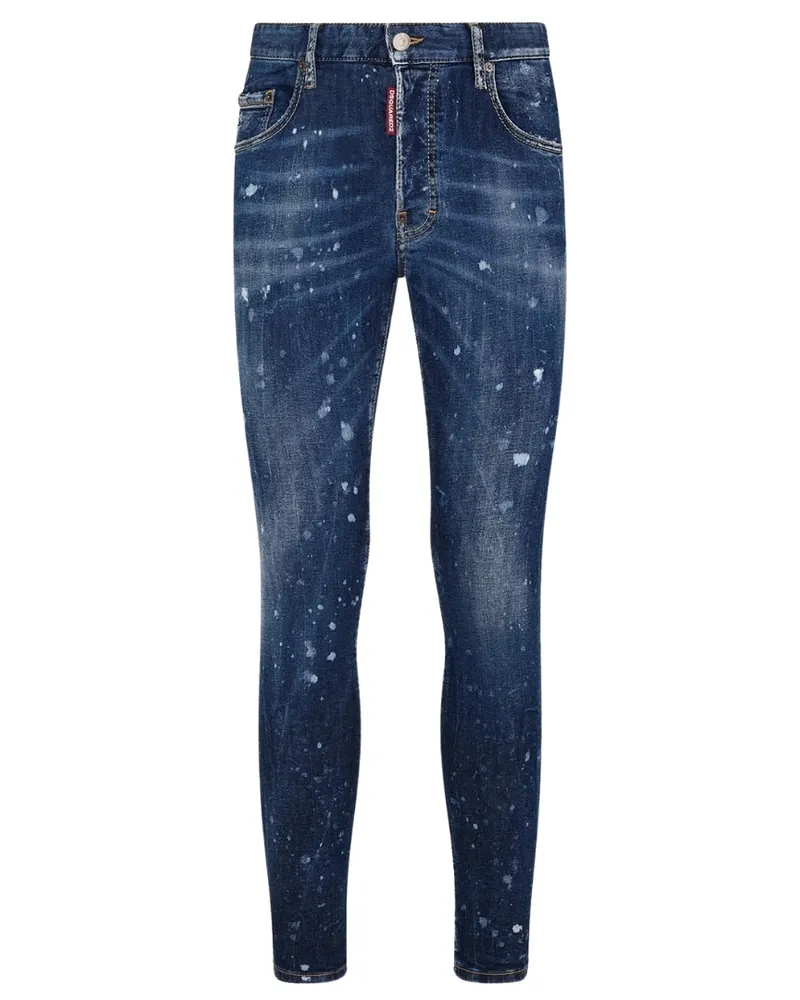 Dsquared2 Super Twinky Jean Splatter Design Blaue Jeans Blau
