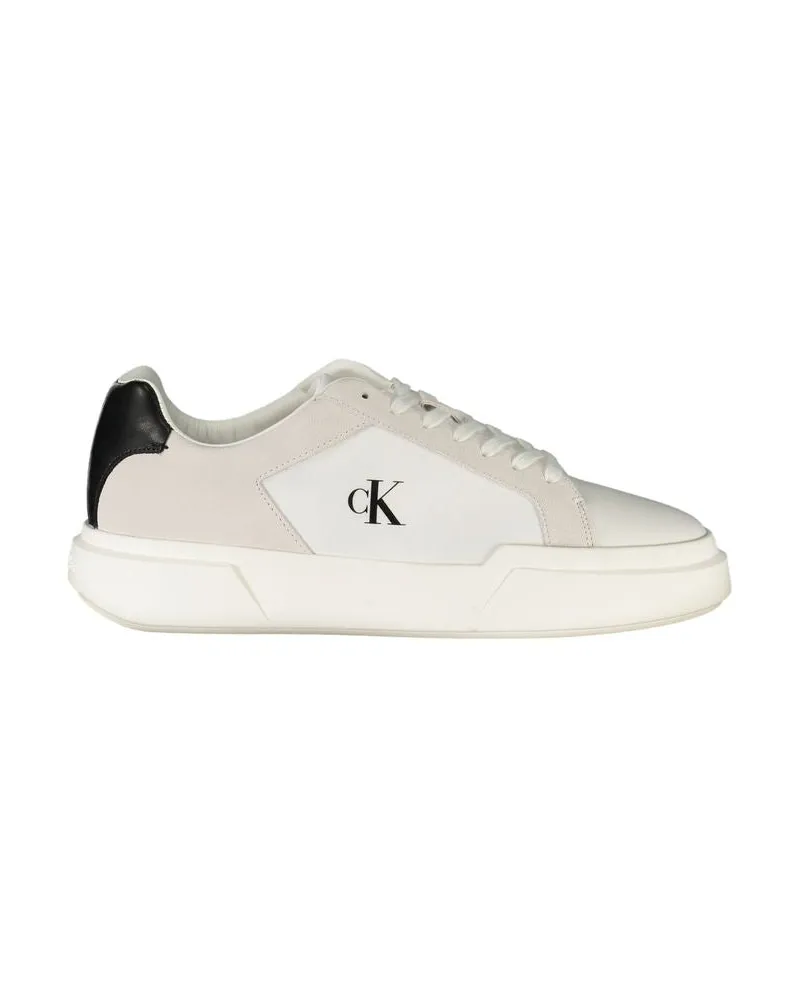 Calvin Klein Bianco Leder Herren Sneaker Weiß