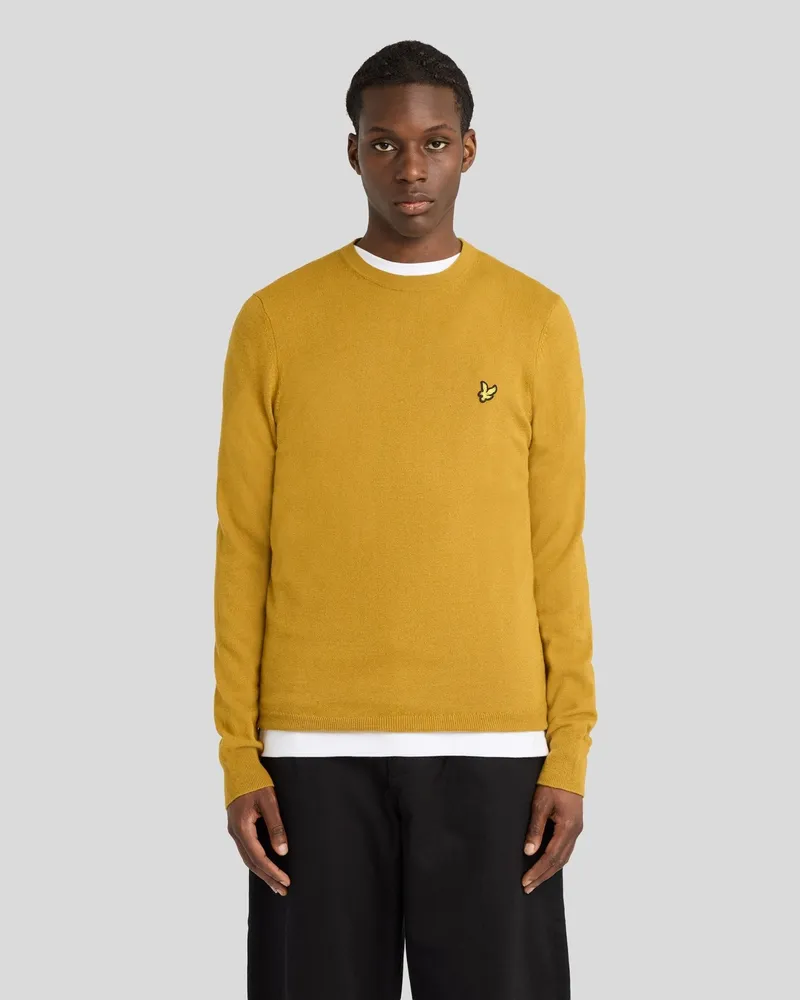 Lyle & Scott Baumwolle-Merinowolle Rundhals-Pullover Braun