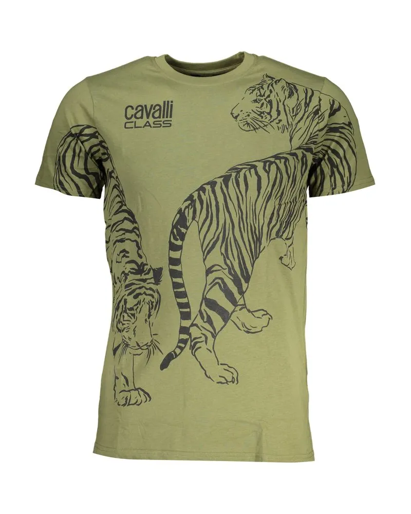 Roberto Cavalli Verde Baumwoll T-Shirt für Herren Grün