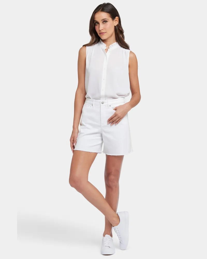 NYDJ not your daughter's Jeans  Berkyn Locker sitzende Denim-Shorts mit extrem hoher Taille Weiß