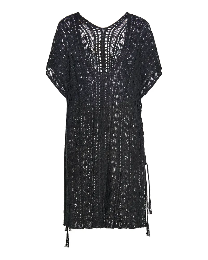 Usha Poncho Damen schwarz Schwarz