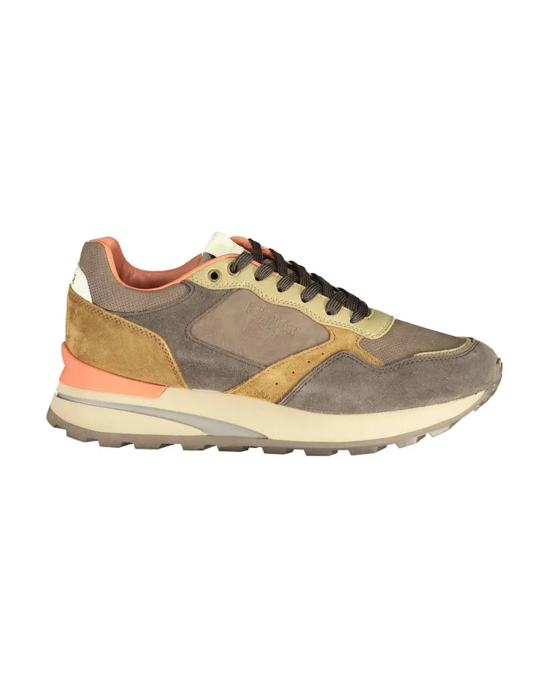 Blauer Usaka Sneaker Grau-Orange Wildleder Salbeigrün