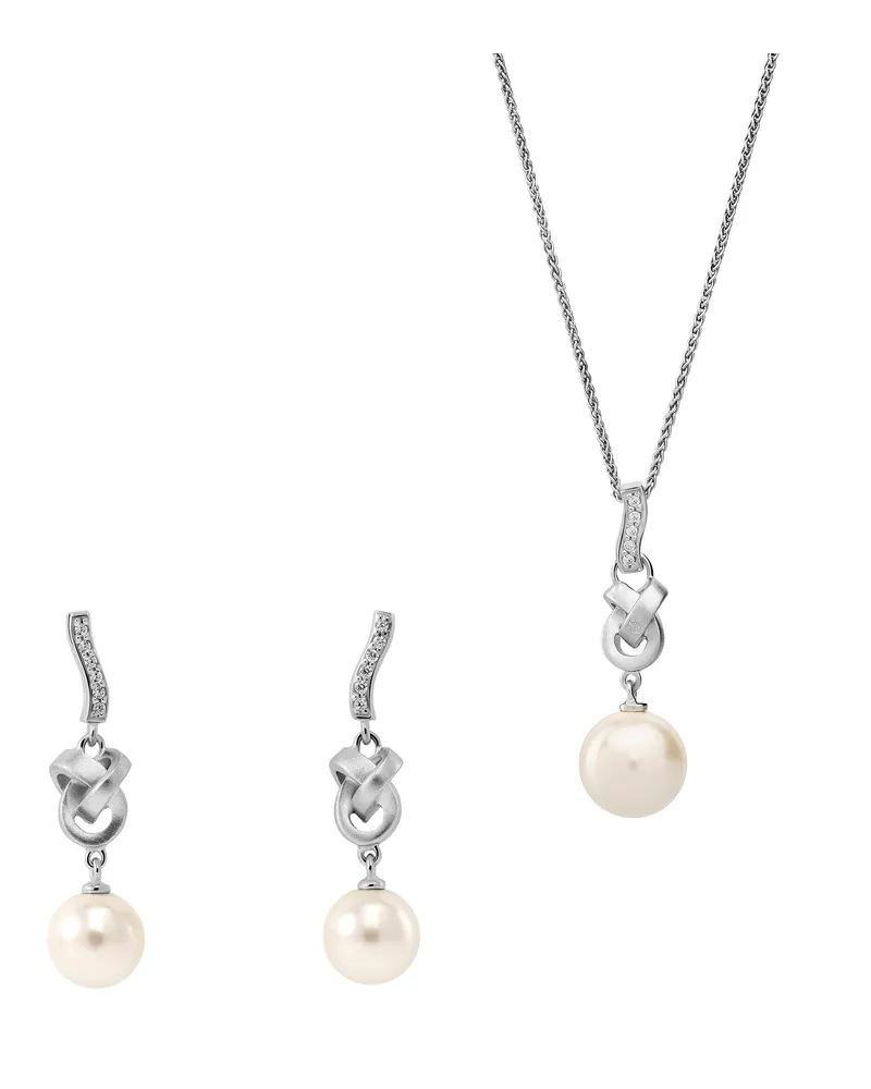 Orphelia Clara' Damen 925 Sterling Silber Set: Kettenanhänger + Ohrringe - Silber SET-7515 Silber
