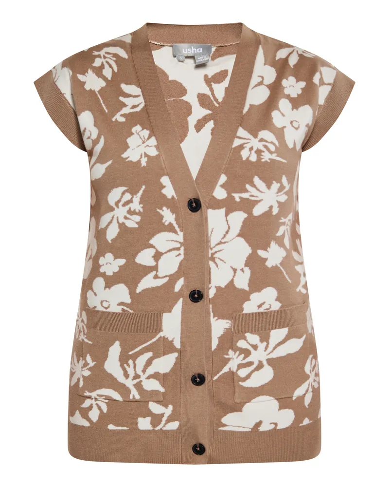 Usha Pullunder Damen taupe/wollweiß Braun