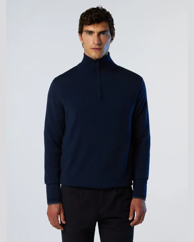 North Sails Pullover Halber Reißverschluss mit Schlitzen Marineblau
