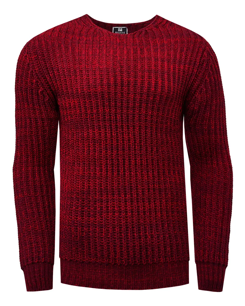 Rusty Neal Grobstrick Neon Pullover Rot