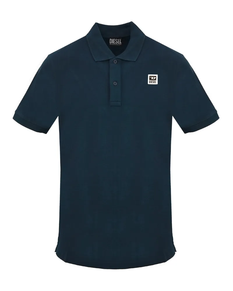 Diesel Total Eclipse - Poloshirt In Marineblau Mit Kleinem Logo-aufnäher Marineblau