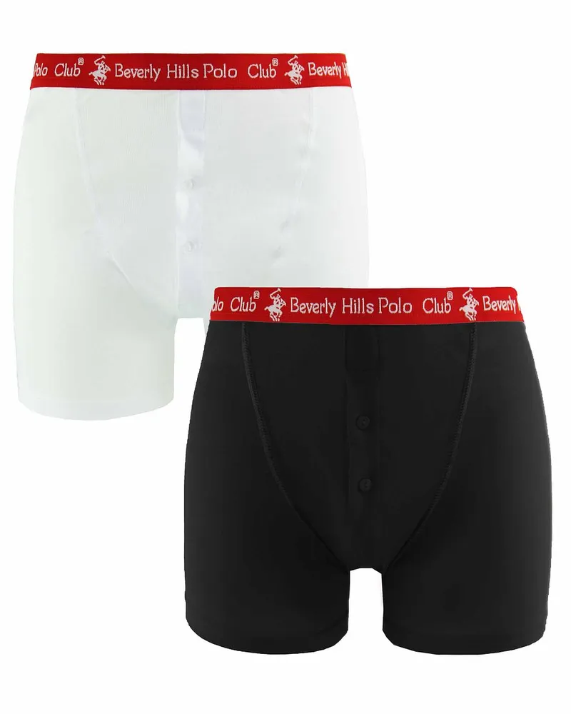 Beverly Hills Polo Club Herren 2er-Pack Boxershorts Weiß