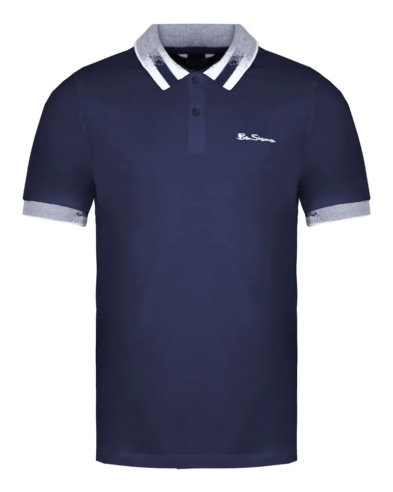 Ben Sherman Collar Interesse Herren Navy Polo Shirt Marineblau