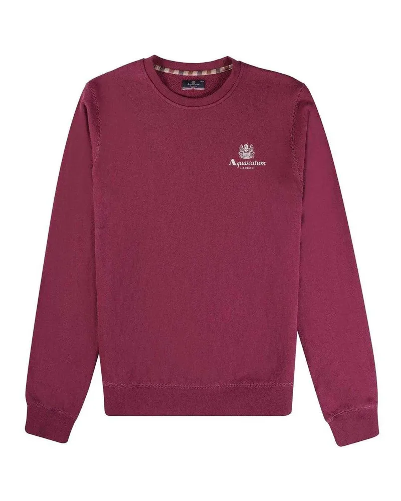 Aquascutum Sweatshirt für Herren/Damen Unisex, Aktiv (Burgunderrot Bordeaux