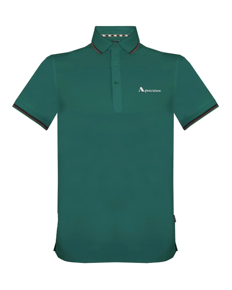 Aquascutum Markenlogo Grünes Poloshirt Grün