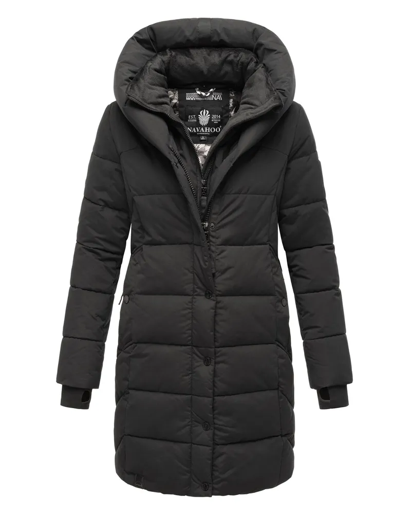 NAVAHOO Damen Steppjacke "Knutschilein" – warm und stylisch - Schwarz Schwarz