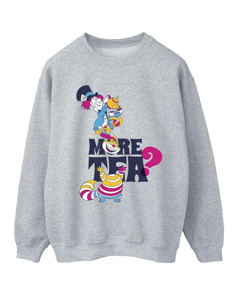 Disney Alice In Wonderland More Tea" Sweatshirt für Damen (Grau Hellgrau