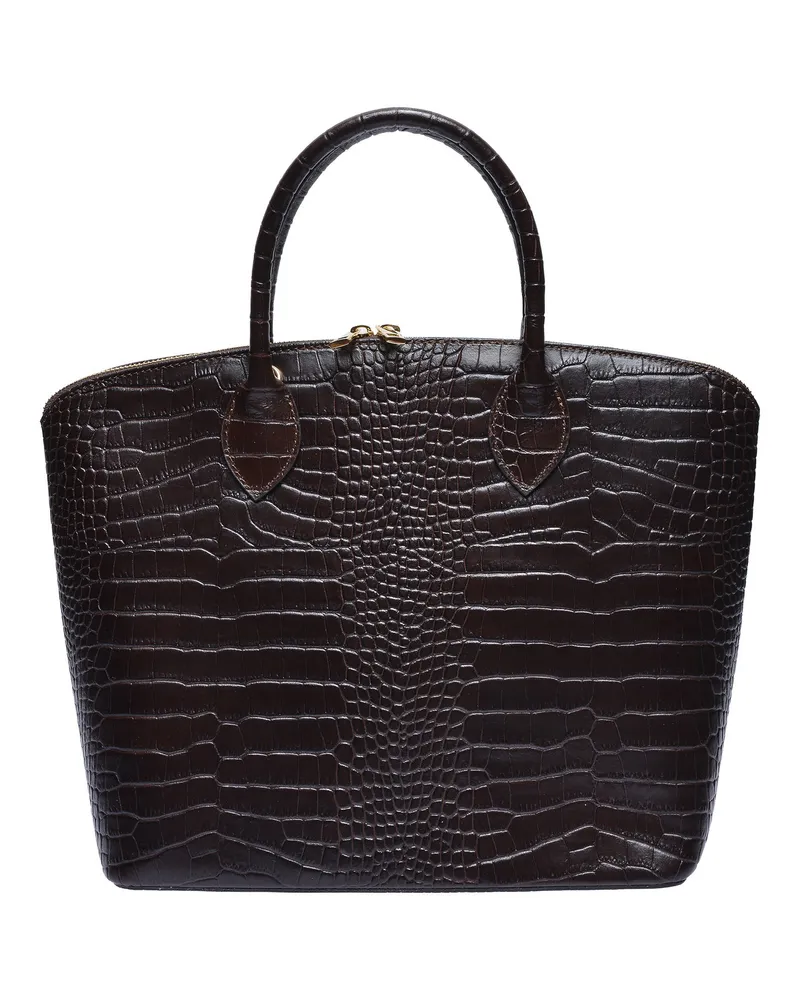 Isabella Rhea Zweifarbig Rindsledertasche Dunkelbraun