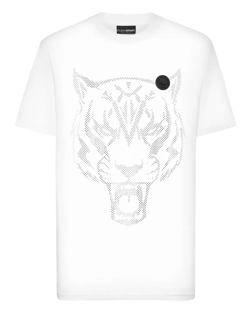 Philipp Plein T-Shirt mit Rundhalsausschnitt und Tiger-Motiv - Weiß Weiß