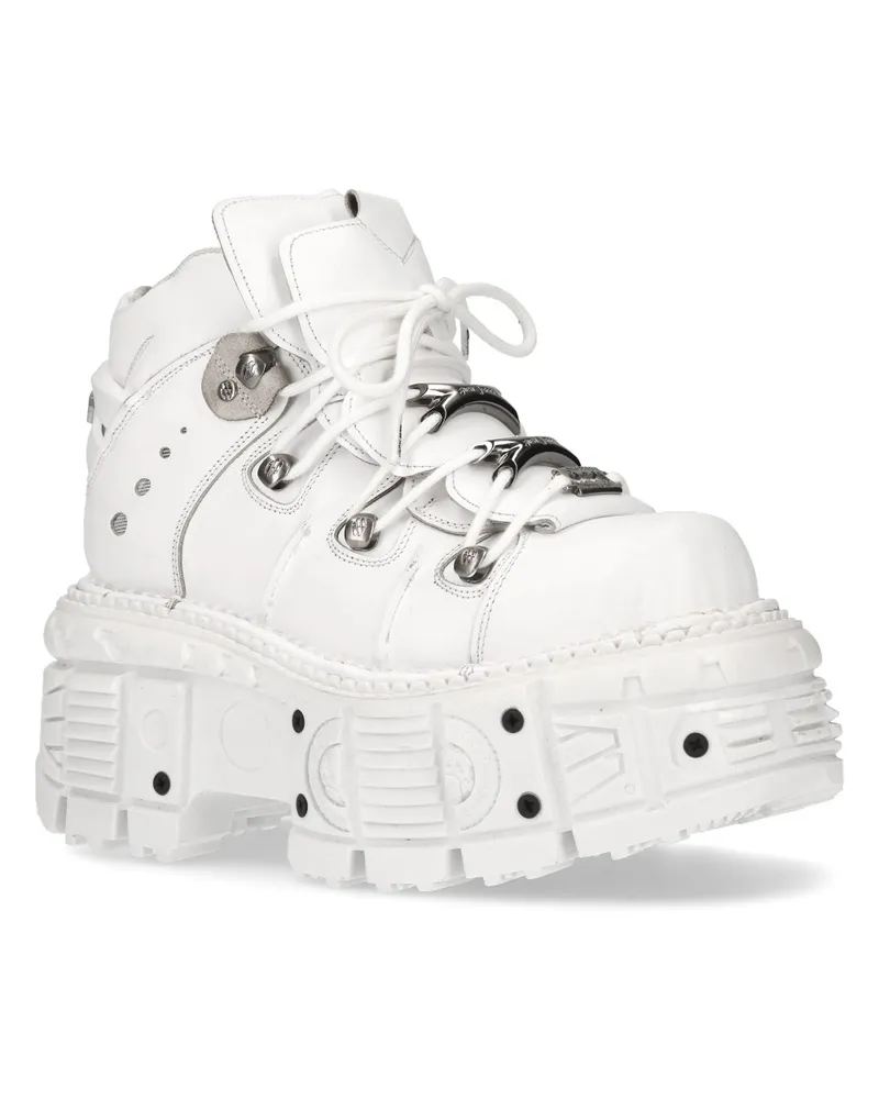 New Rock Unisex-Gothic-Punk-Stiefel aus weißem Leder – M-TANK106-C1 Weiß