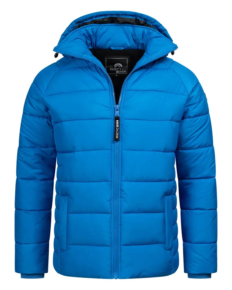 Arctic Seven Steppjacke für Herren, wind- und wasserabweisend, mit Kapuze - Blau Blau