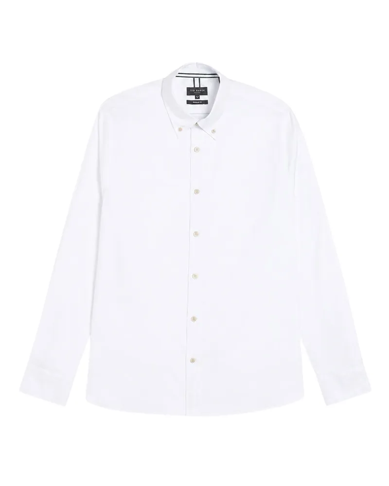 Ted Baker Allarde Regular Branded White Oxford Shirt Weiß