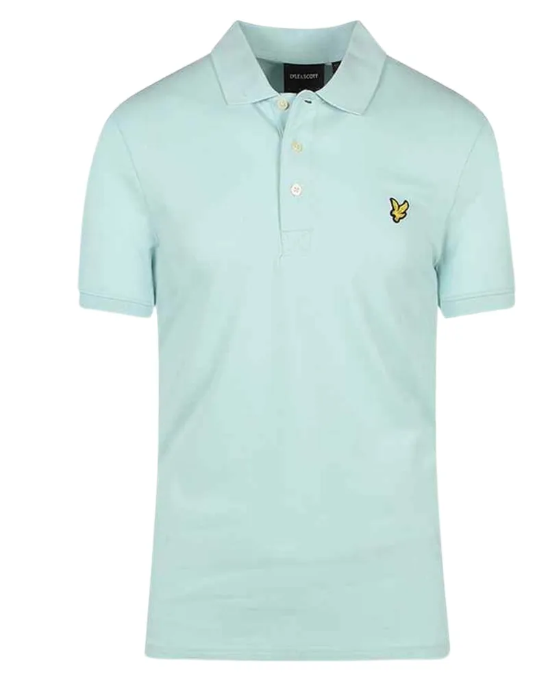 Lyle & Scott Brand Logo Clear Sky Poloshirt auf der Brust Blau