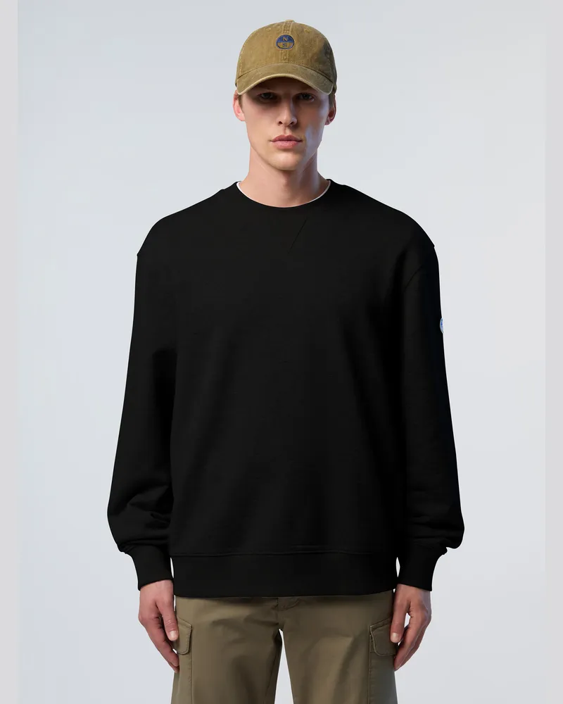 North Sails Sweatshirt Seitliche Rippen Schwarz