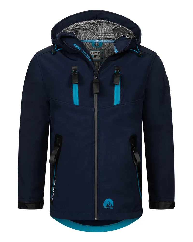 Arctic Seven Herren Softshell Jacke AS-306 – Outdoor Funktionsjacke, wasserabweisend, winddicht Blau