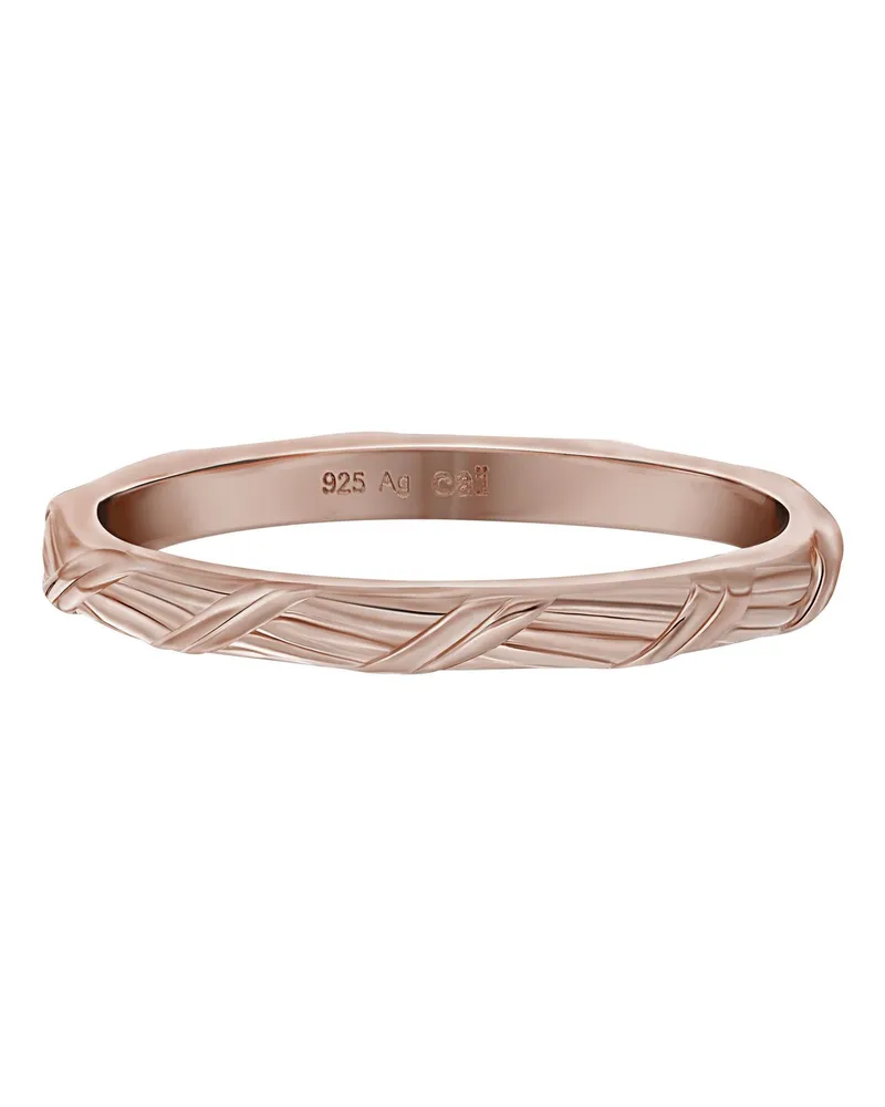 cai Ring 925 Silber rosévergoldet Flechtoptik Stacking Roségold