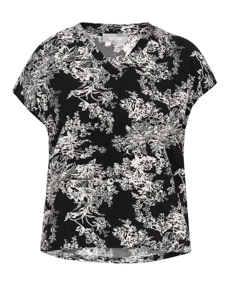 Usha Bluse Frauen schwarz-weiß Schwarz