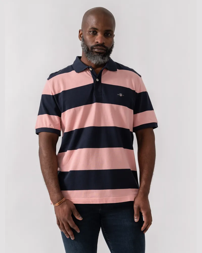 Gant Block Stripe Polo Poloshirt Hellrosa