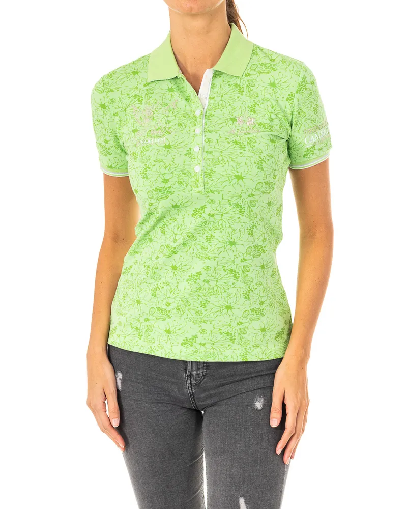 La Martina Kurzärmeliges Damen-Poloshirt mit Reverskragen LWP309 Grün